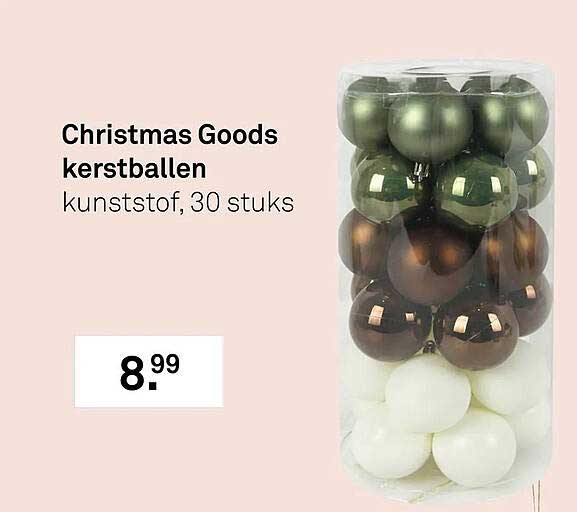 Christmas Goods kerstballen kunststof, 30 stuks