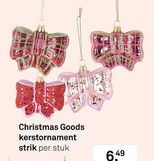 Christmas Goods kerstoornament strik per stuk