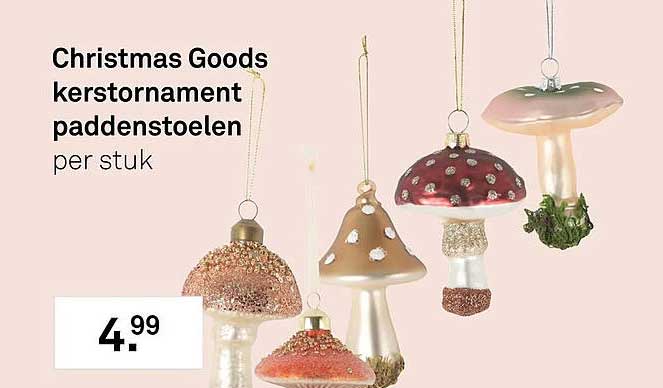 Christmas Goods kerstornament paddenstoelen per stuk