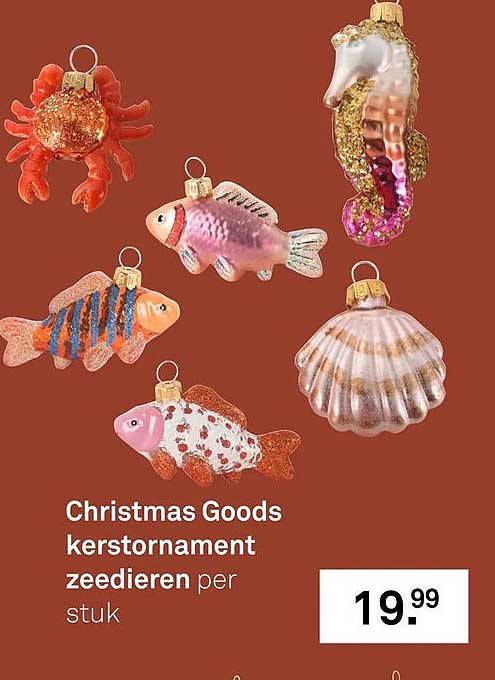 Christmas Goods kerstornament zeedieren per stuk