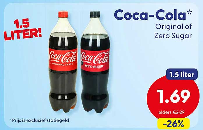 Coca-Cola* Original of Zero Sugar 1.5 liter