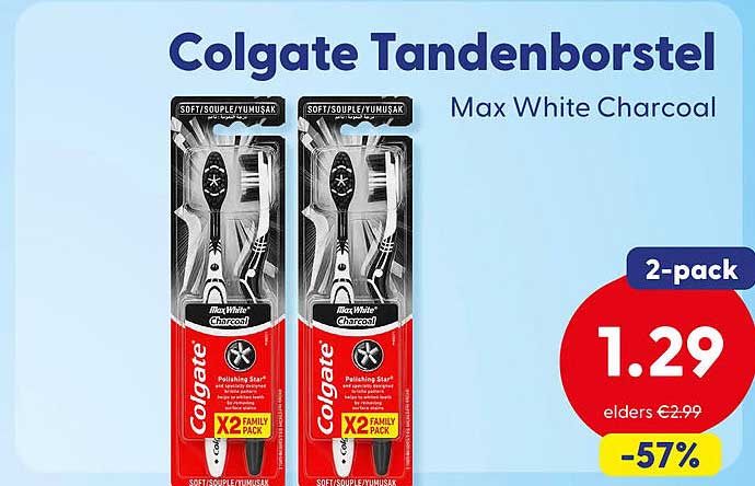 Colgate Tandenborstel Max White Charcoal 2-pack