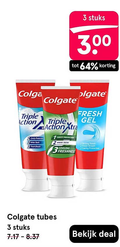 Colgate tubes 3 stuks
