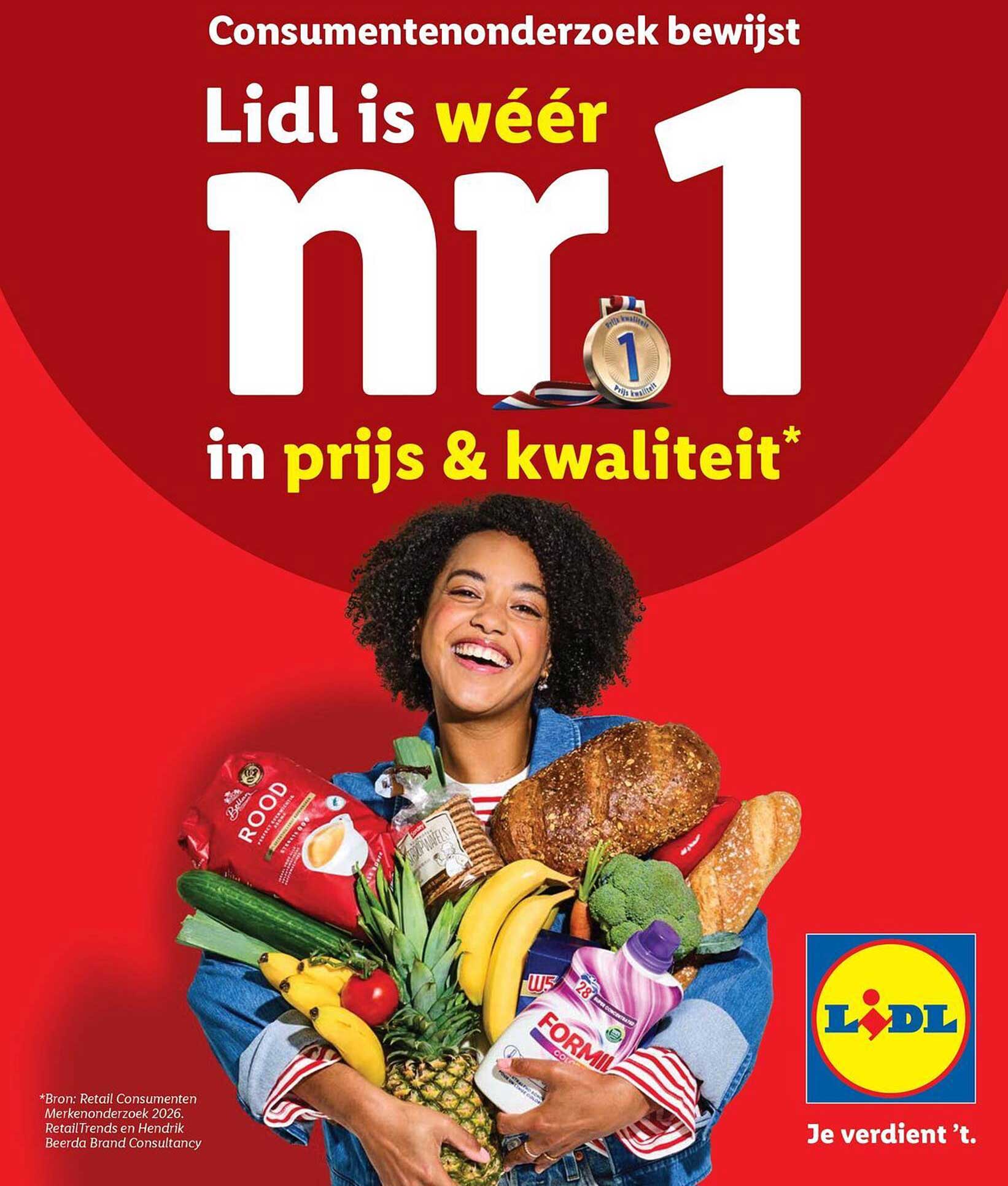 Consumentenonderzoek bewijst Lidl is wéér nr 1 in prijs & kwaliteit*