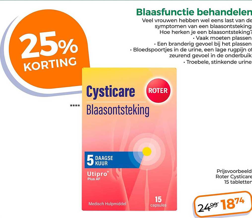 Cysticare Blaasontsteking 5-daagse kuur 25% korting