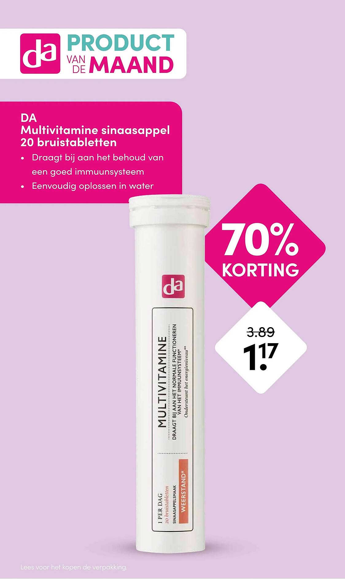 DA Multivitamine sinaasappel 20 bruistabletten
