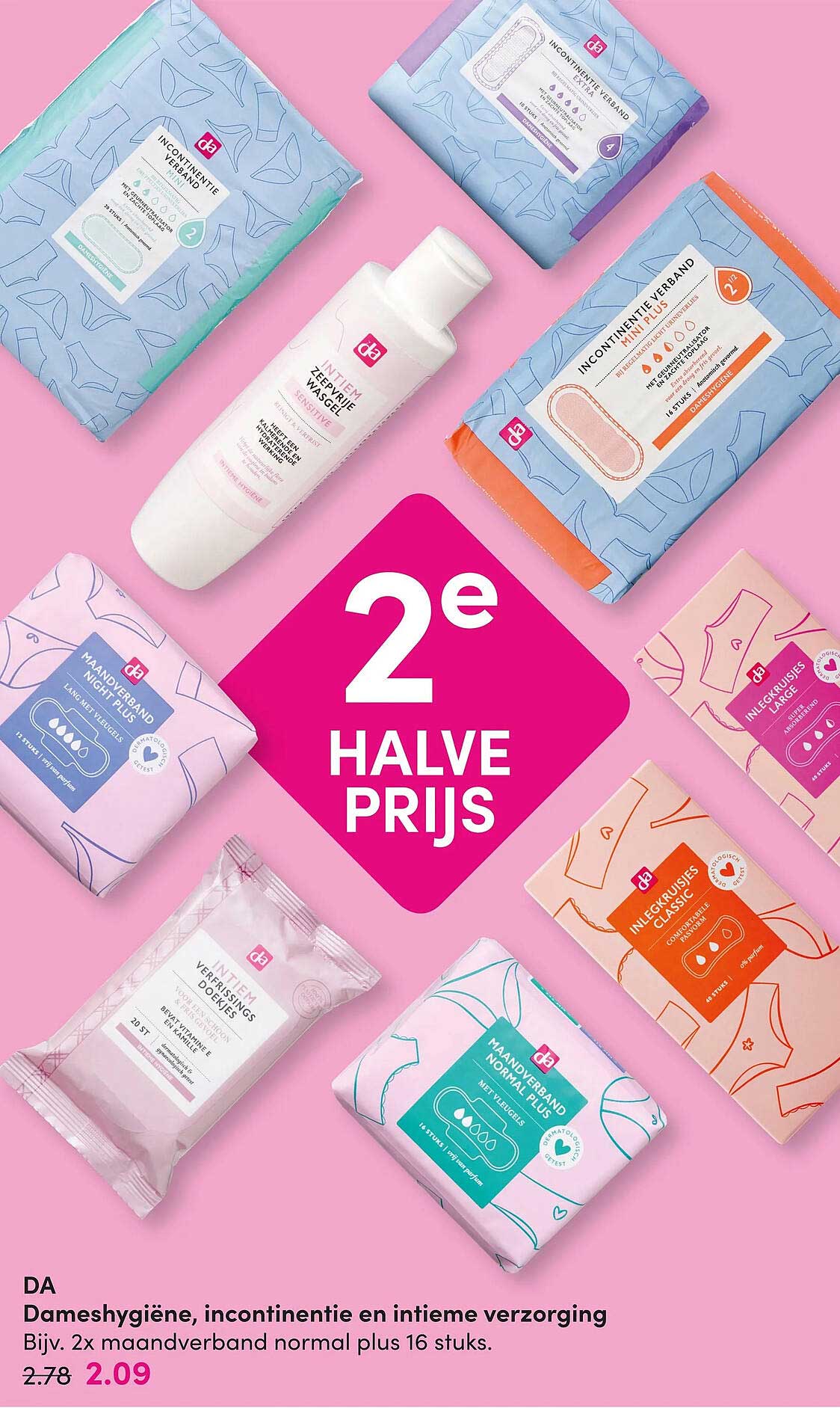 Dameshygiëne, incontinentie en intieme verzorging 2e halve prijs