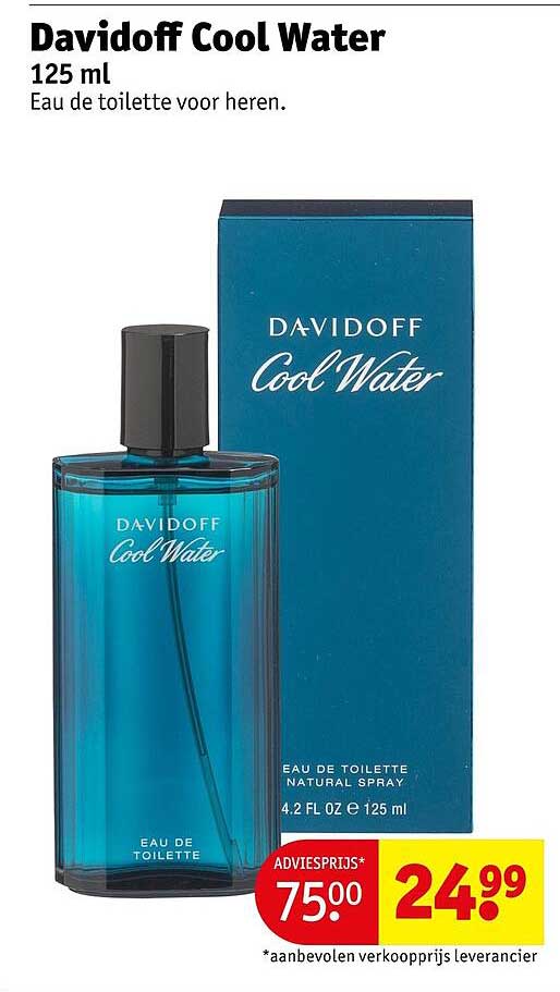 Davidoff Cool Water 125 ml Eau de toilette voor heren.