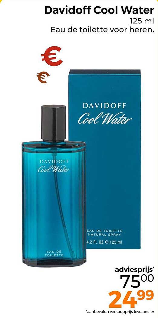 Davidoff Cool Water 125 ml Eau de toilette voor heren.