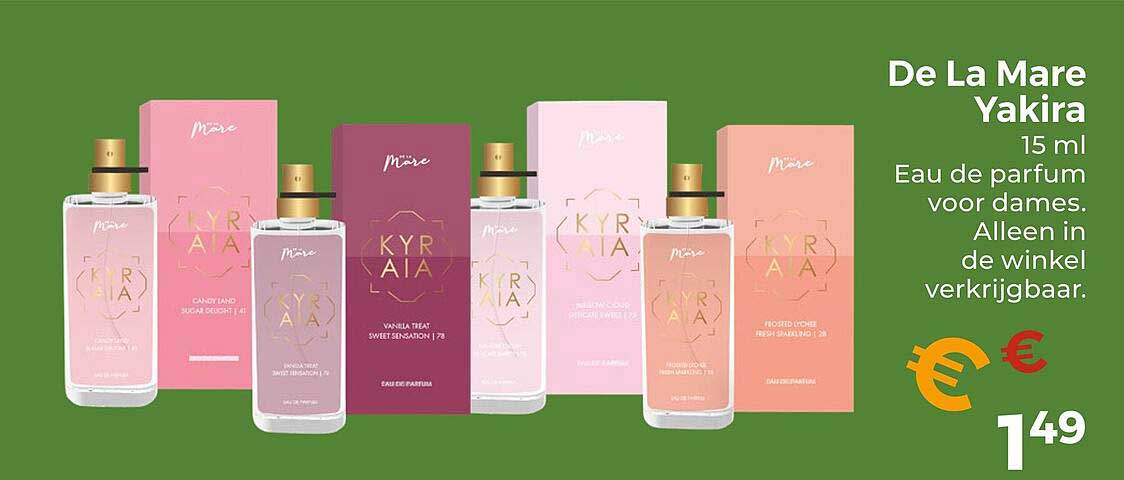 De La Mare Yakira 15 ml Eau de parfum voor dames. Alleen in de winkel verkrijgbaar.