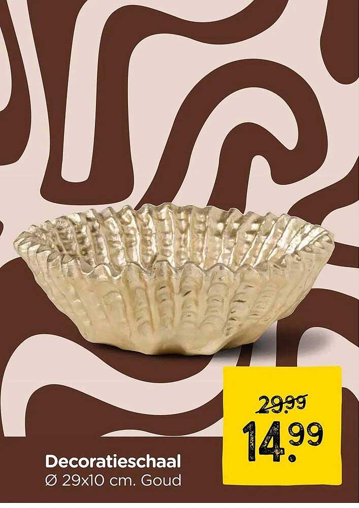 Decoratieschaal Ø 29x10 cm. Goud