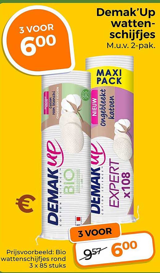 Demak'Up watten-schijfjes M.u.v. 2-pak. 3 VOOR 6,00