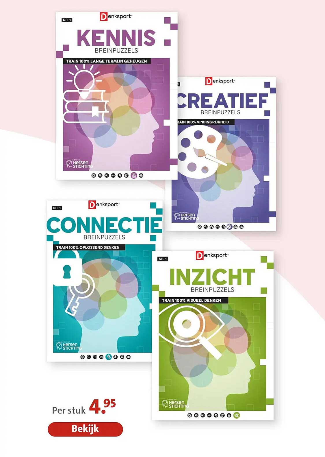 Denksport breinpuzzels Kennis, Creatief, Connectie en Inzicht