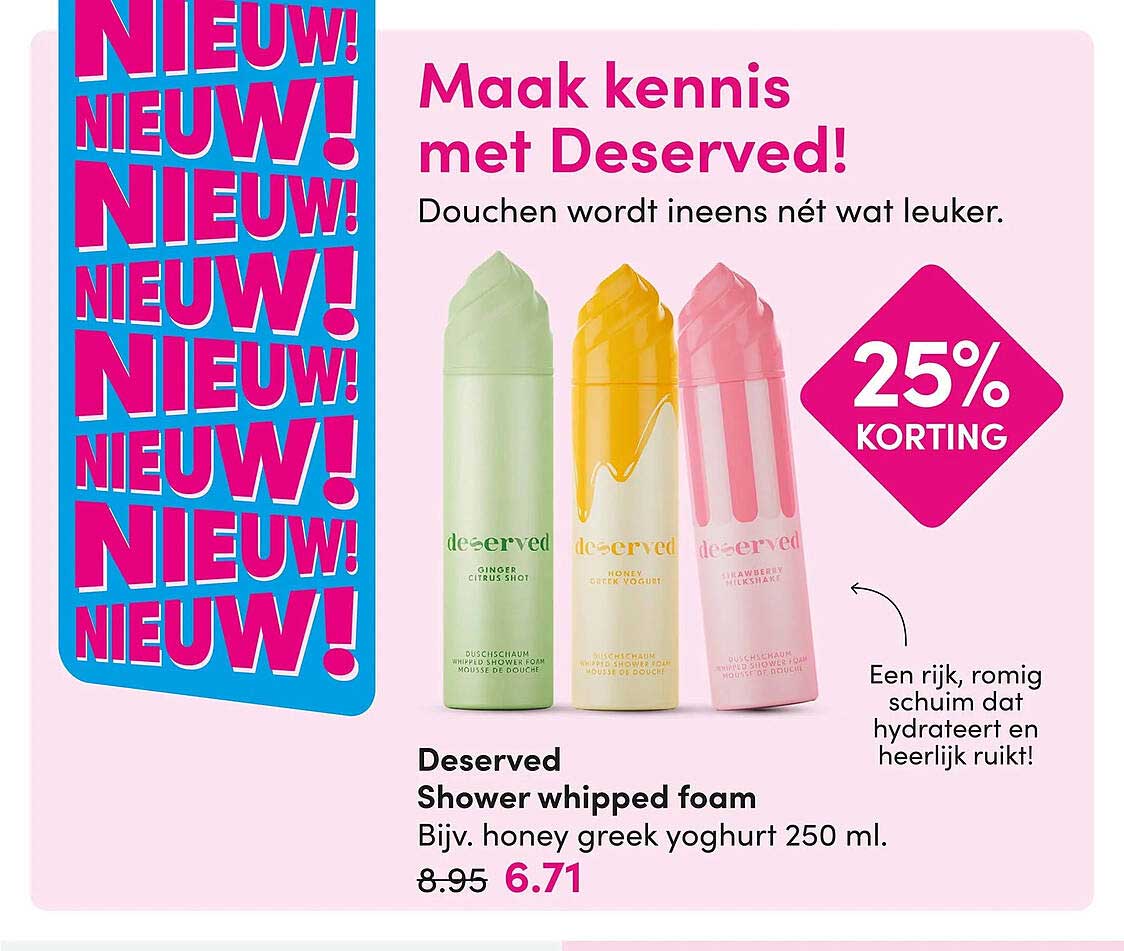 Deserved Shower whipped foam 25% KORTING