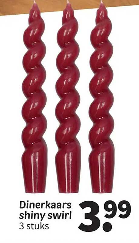 Dinerkaars shiny swirl 3 stuks