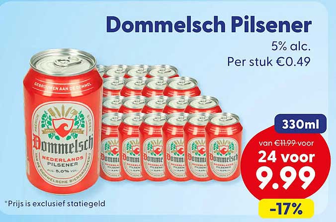 Dommelsch Pilsener 5% alc. 330ml -17%