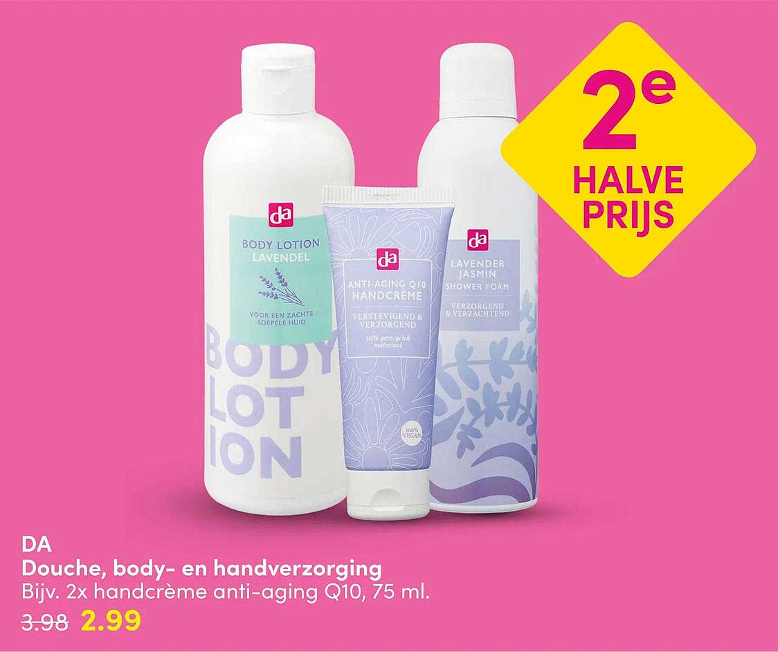 Douche, body- en handverzorging 2e halve prijs