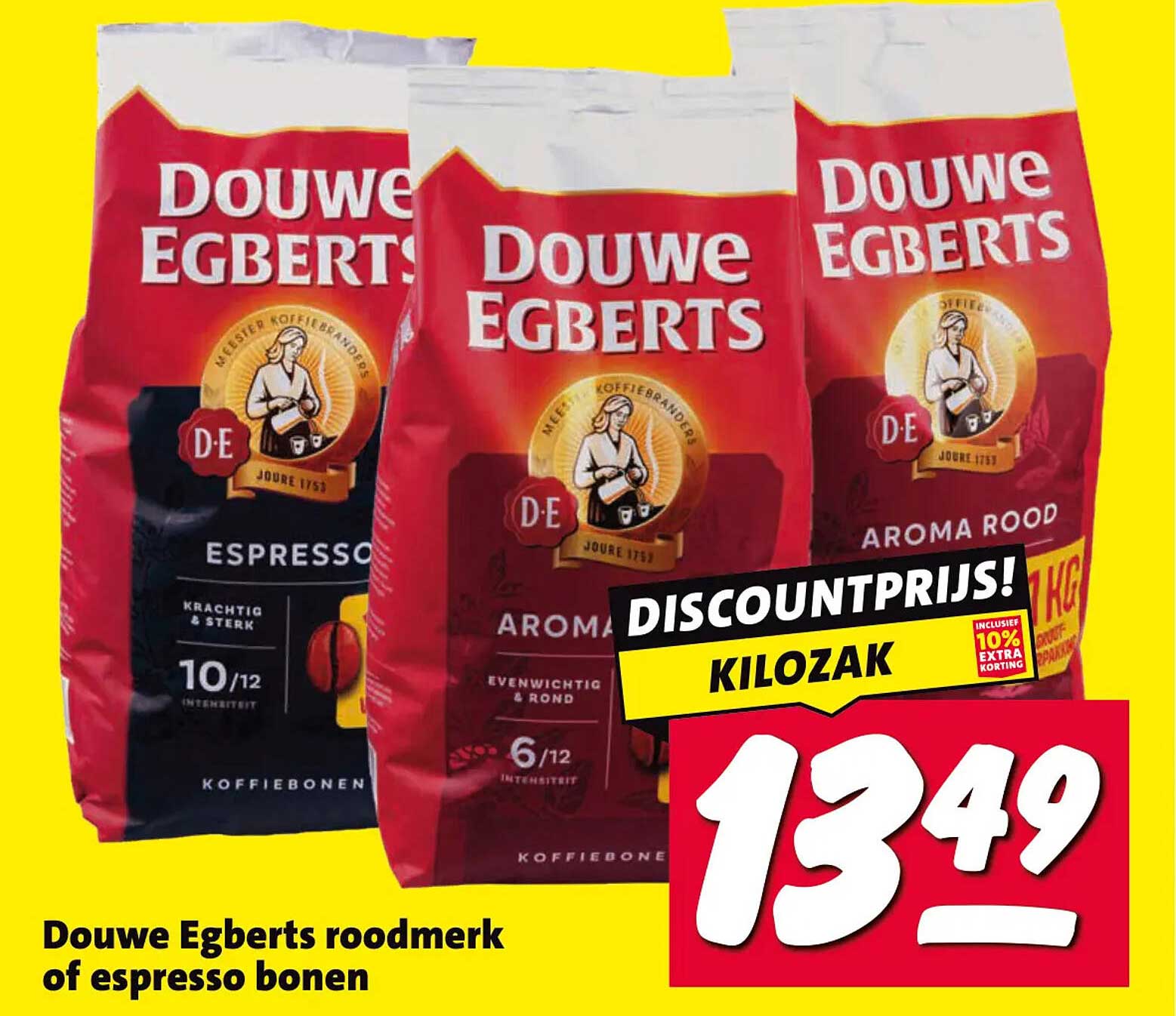 Douwe Egberts roodmerk of espresso bonen