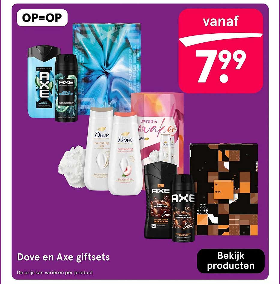 Dove en Axe giftsets