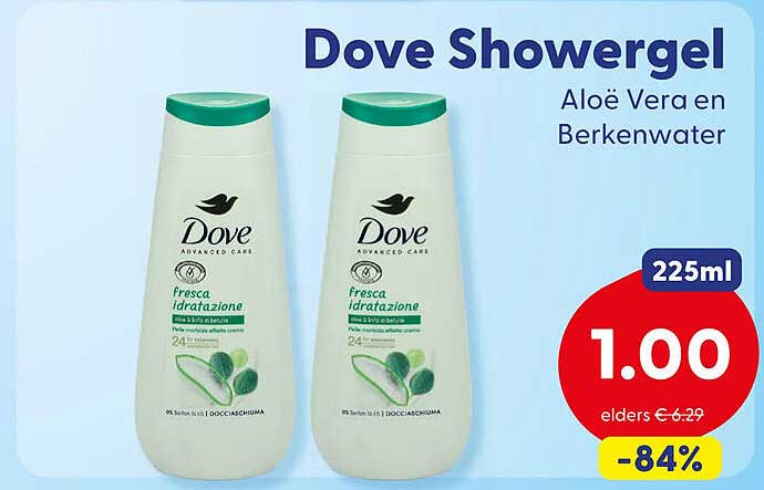 Dove Showergel Aloë Vera en Berkenwater