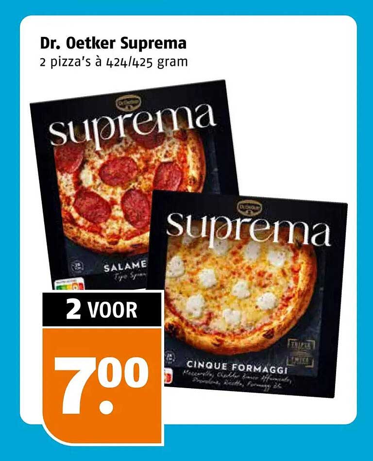 Dr. Oetker Suprema 2 pizza's à 424/425 gram