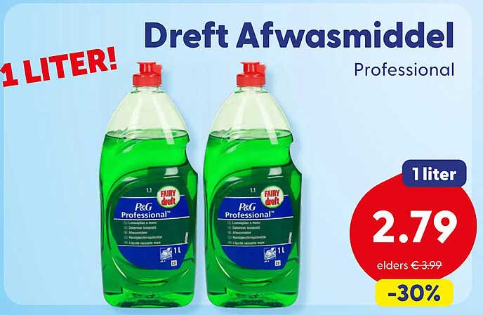 Dreft Afwasmiddel Professional 1 liter -30%