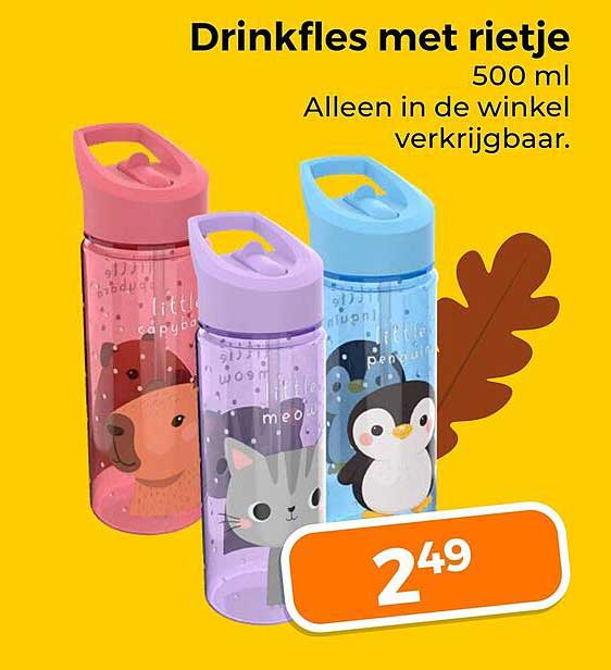Drinkfles met rietje 500 ml Alleen in de winkel verkrijgbaar.