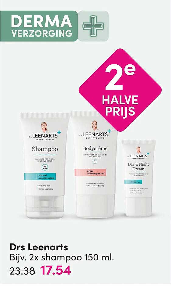 Drs Leenarts Bijv. 2x shampoo 150 ml. 2e halve prijs