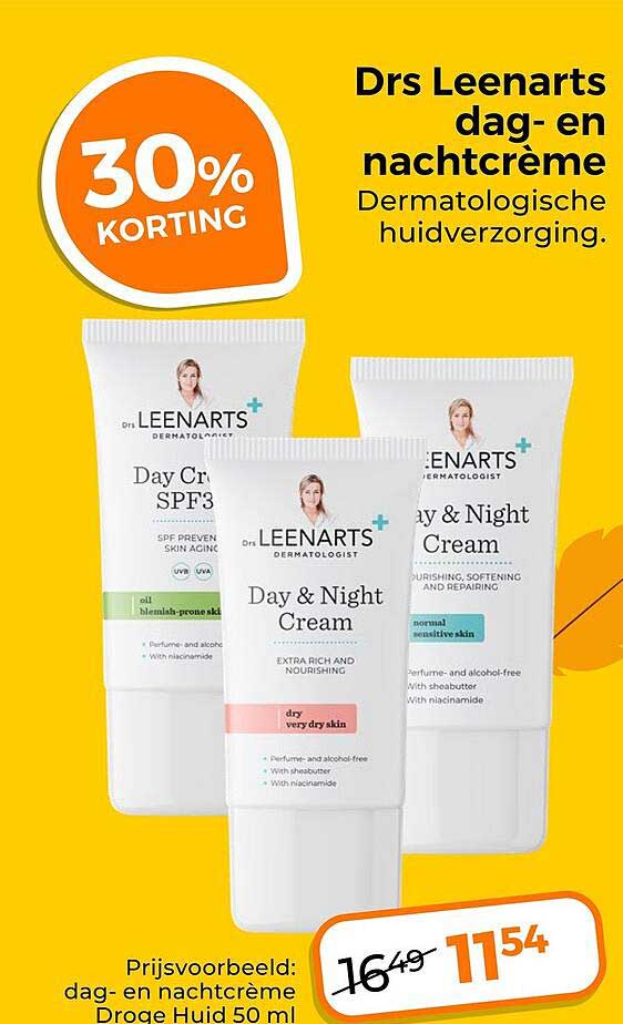 Drs Leenarts dag- en nachtcrème Dermatologische huidverzorging 30% KORTING