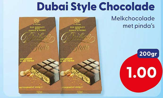 Dubai Style Chocolade Melkchocolade met pinda’s 200gr