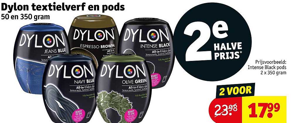 Dylon textielverf en pods 50 en 350 gram 2e halve prijs