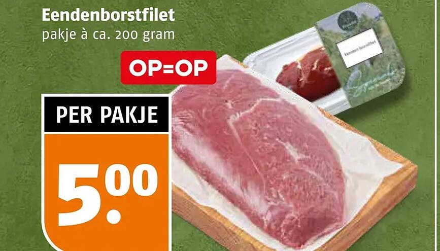 Eendenborstfilet pakje à ca. 200 gram OP=OP