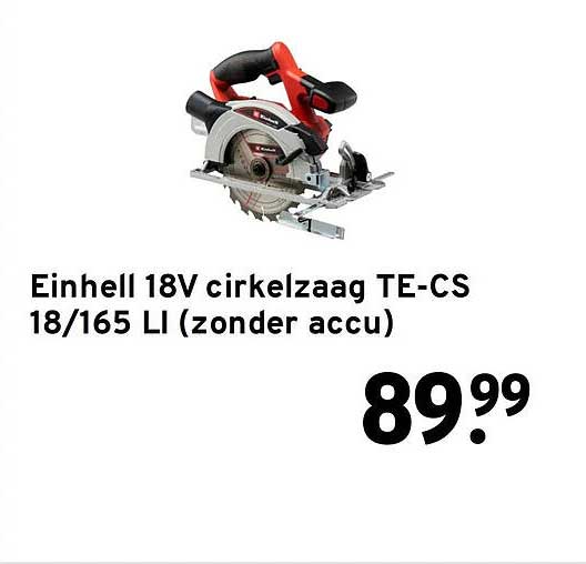 Einhell 18V cirkelzaag TE-CS 18/165 LI (zonder accu)