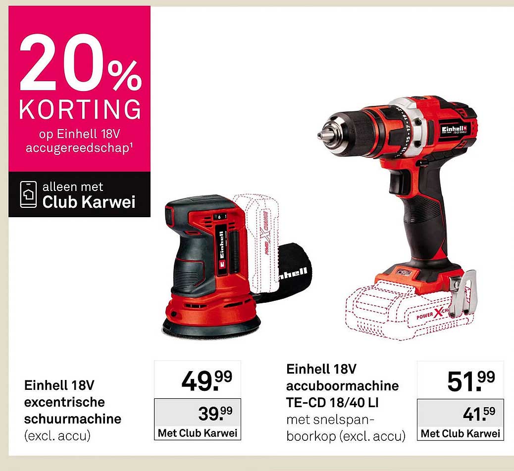 Einhell 18V excentrische schuurmachine (excl. accu)