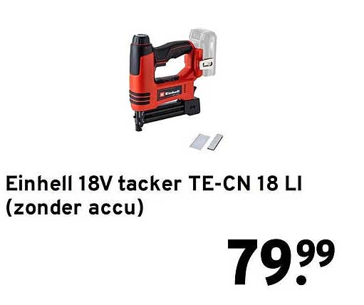 Einhell 18V tacker TE-CN 18 LI (zonder accu)