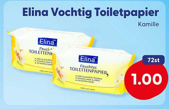 Elina Vochtig Toiletpapier Kamille