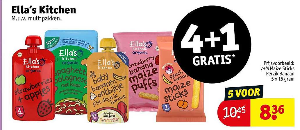 Ella's Kitchen M.u.v. multipakken. 4+1 GRATIS*