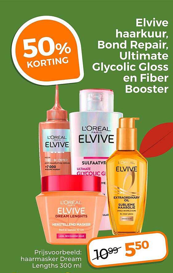 Elvive haarkuur, Bond Repair, Ultimate Glycolic Gloss en Fiber Booster