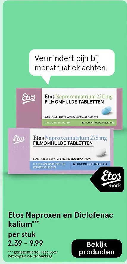 Etos Naproxen en Diclofenac kalium*** per stuk