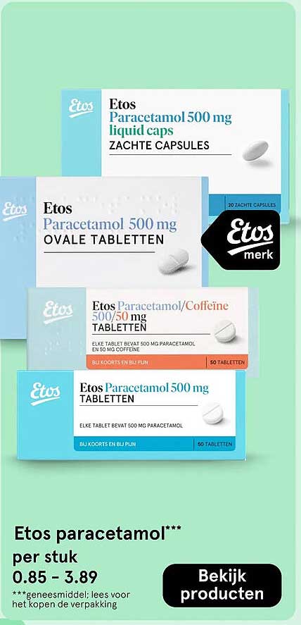 Etos paracetamol*** per stuk