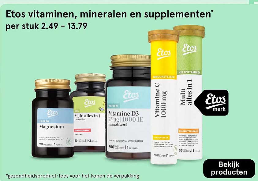 Etos vitaminen, mineralen en supplementen*