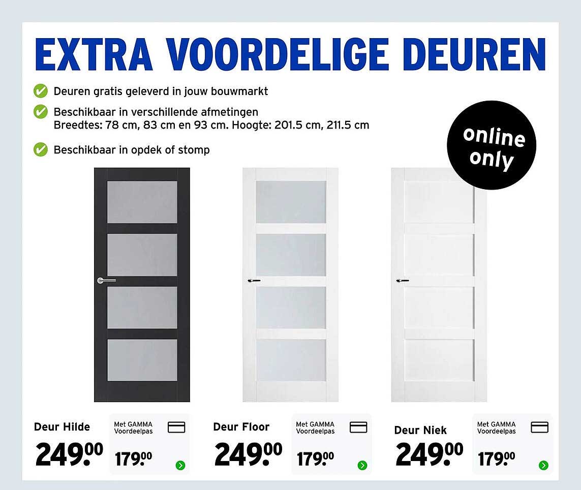 EXTRA VOORDELIGE DEUREN