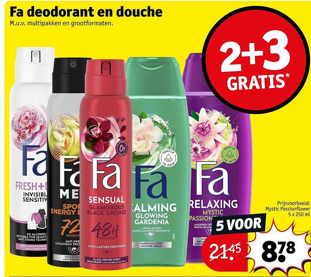 Fa deodorant en douche 2+3 GRATIS*