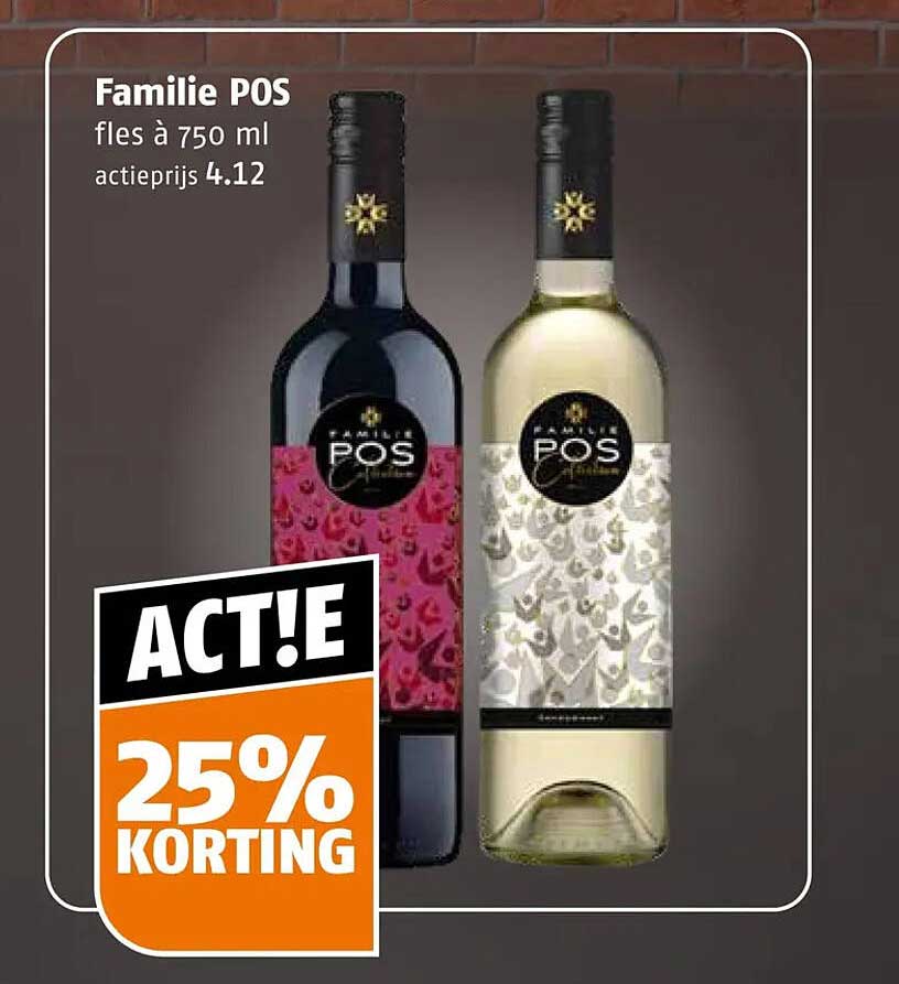 Familie POS fles à 750 ml ACT!E 25% KORTING