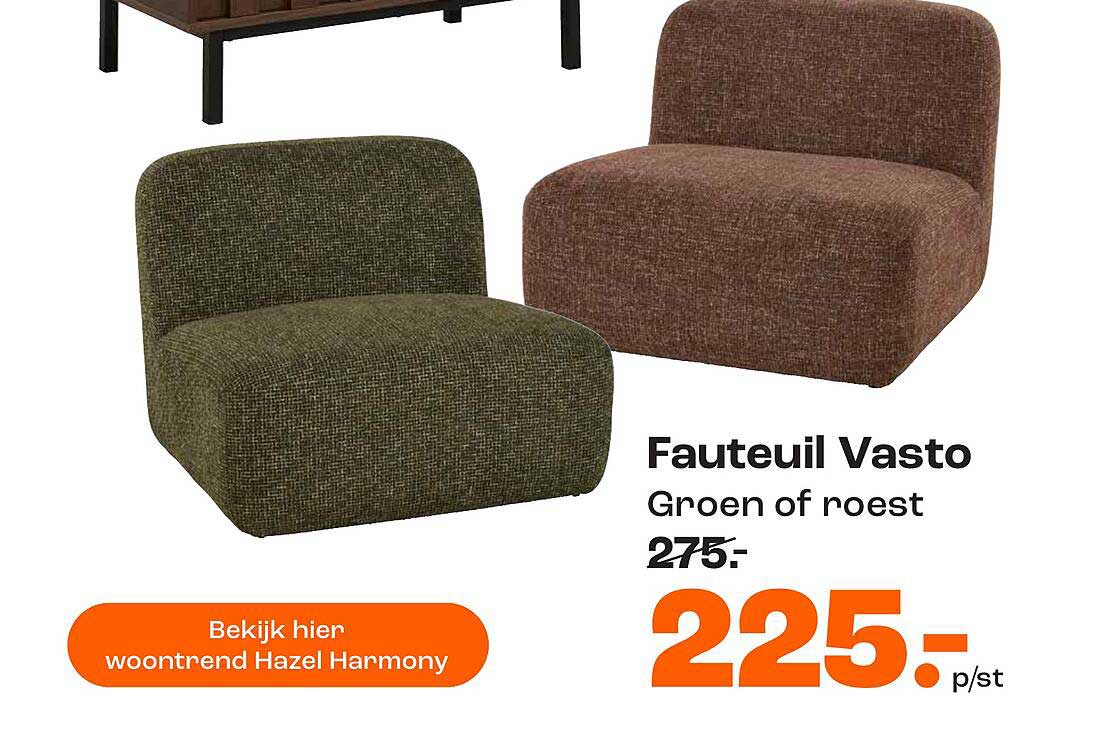 Fauteuil Vasto Groen of roest