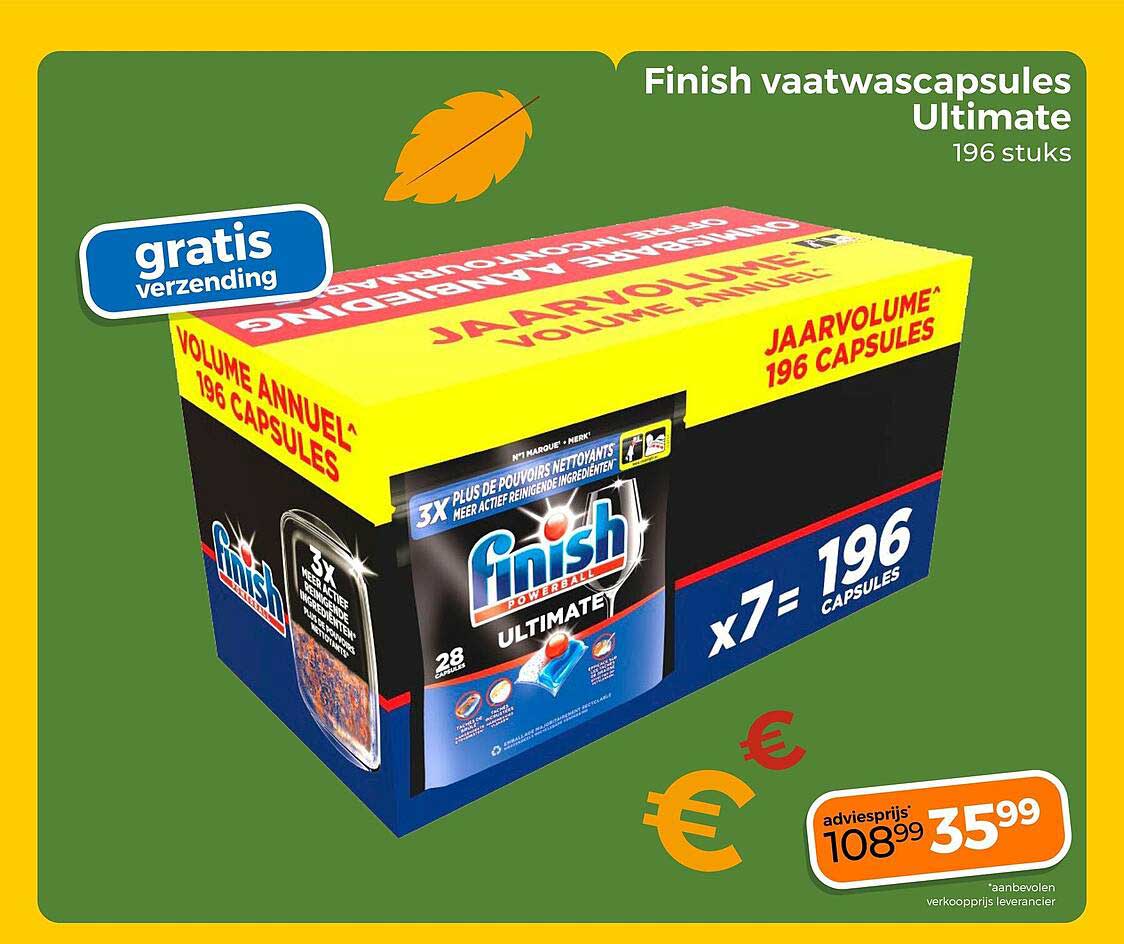Finish vaatwascapsules Ultimate 196 stuks