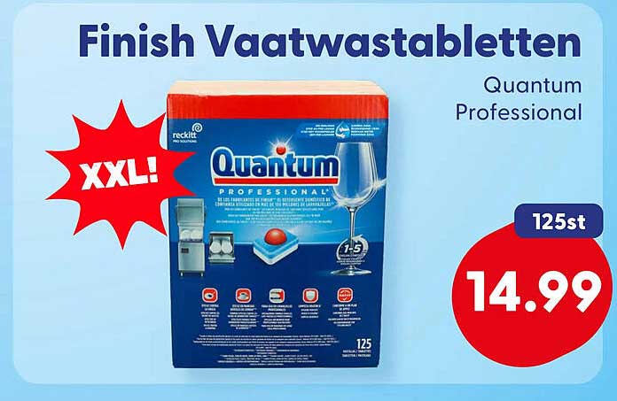 Finish Vaatwastabletten Quantum Professional XXL! 125st