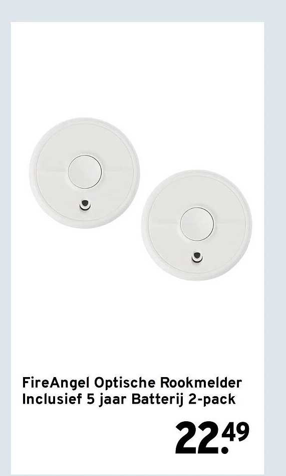 FireAngel Optische Rookmelder Inclusief 5 jaar Batterij 2-pack