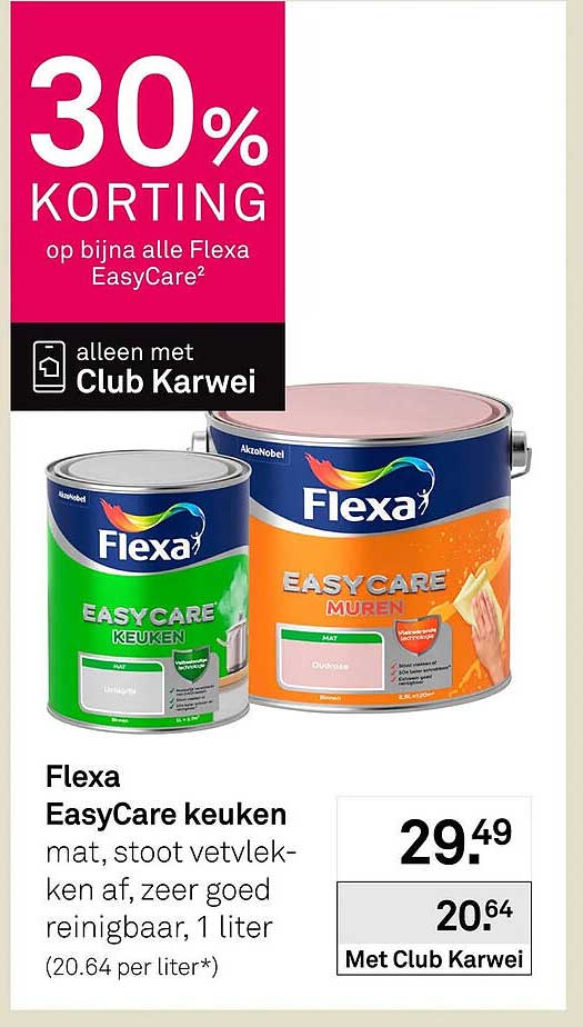 Flexa EasyCare keuken mat, stoot vetvlekken af, zeer goed reinigbaar, 1 liter