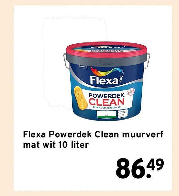 Flexa Powerdek Clean muurverf mat wit 10 liter